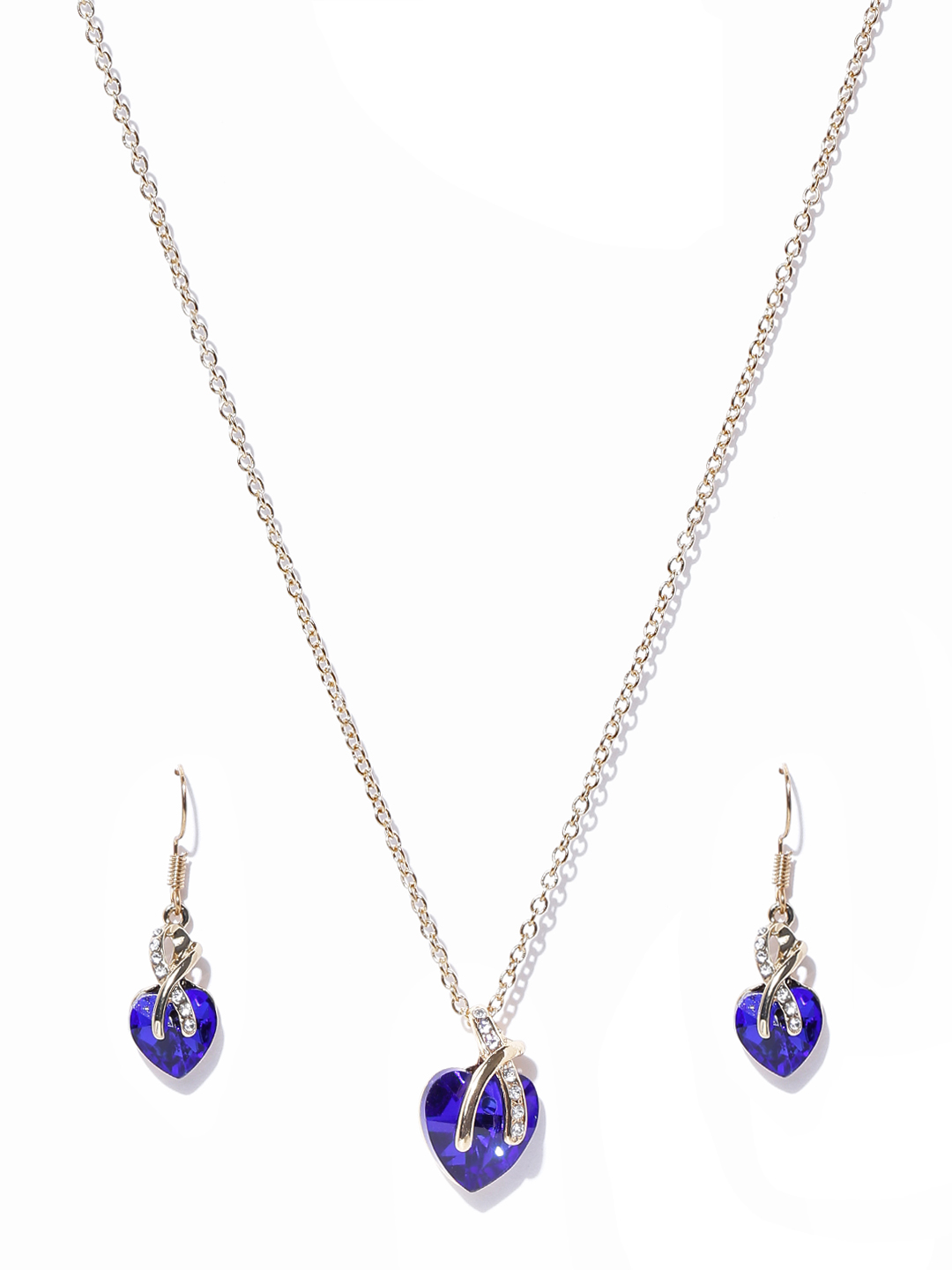 YouBella Gold-Toned  Blue Stone-Studded Jewellery Set